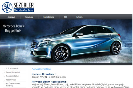 SEZERLER MERCEDES Web Tasarm orlu, Web Yazlm